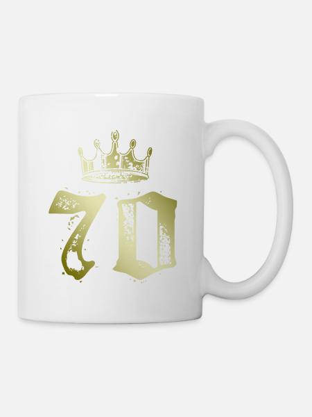 70 Zahl Krone - Tasse - Weiß