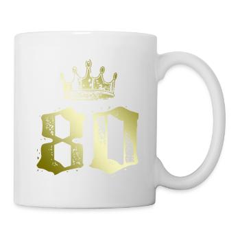 80 Zahl Krone - Tasse - Weiß - Rechts