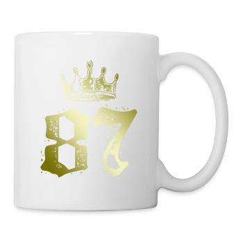 87 Zahl Krone - Tasse - Weiß - Rechts
