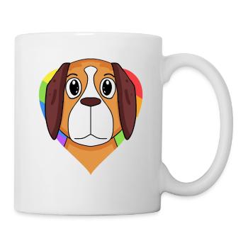 Cœur arc-en-ciel de chien St. Bernard - Mug blanc - blanc - Droite