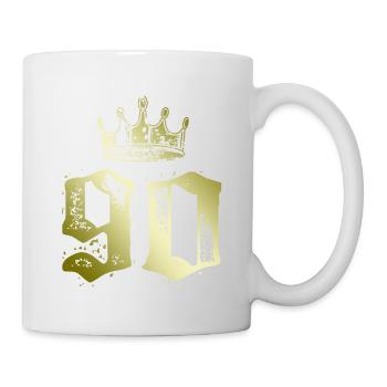 90 Zahl Krone - Tasse - Weiß - Rechts