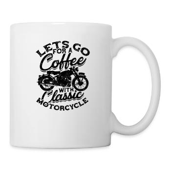 Lets go for a coffee with classic motorcycle - - Mug - white - Right