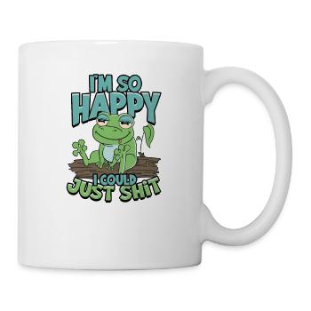 Je suis si heureux que je pourrais juste chier - animal - Mug blanc - blanc - Droite