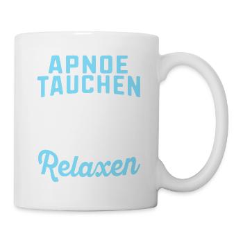 Apnoe Tauchen ist Relaxen Taucher Geschenk - Tasse - Weiß - Rechts