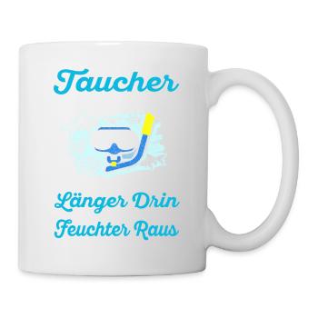 Taucher tun es tiefer bleiben länger drin Taucher - Tasse - Weiß - Rechts