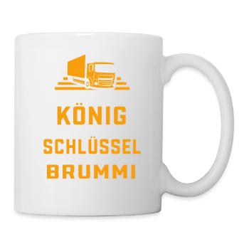 Bringt dem König die Schlüssel LKW Fahrer - Tasse - Weiß - Rechts