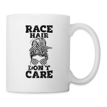 Race Hair Don’t Care - dirt track racing - Mug - white - Right