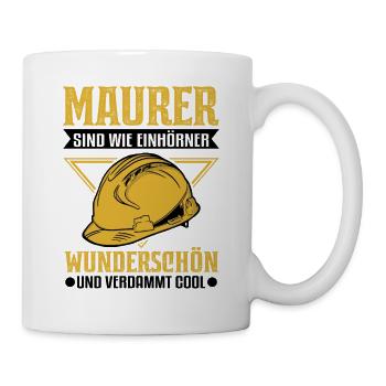 Maurer Einhorn Mauerer Maurermeister - Tasse - Weiß - Rechts