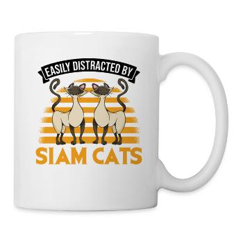 Easily distracted by Siam Cats Siamese Cat - Mug - white - Right