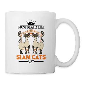 Siamkatze Geschenk Siam Cat Siamesische Katze - Tasse - Weiß - Rechts