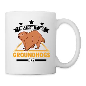 J’aime vraiment Groundhogs ok Marmot - Mug blanc - blanc - Droite