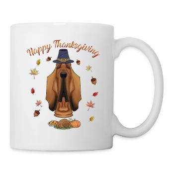 Joyeux Thanksgiving I Dog Lover I Bloodhound - Mug blanc - blanc - Droite