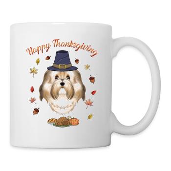 Joyeux Thanksgiving I Amoureux des chiens I Havanais - Mug blanc - blanc - Droite