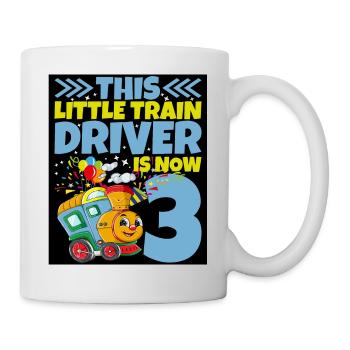 3ème anniversaire ce petit conducteur de train a maintenant 3 ans - Mug blanc - blanc - Droite