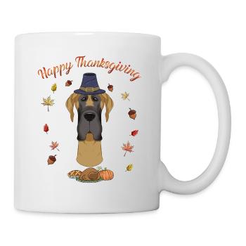 Joyeux Thanksgiving I Amoureux des chiens I Grand Danois - Mug blanc - blanc - Droite