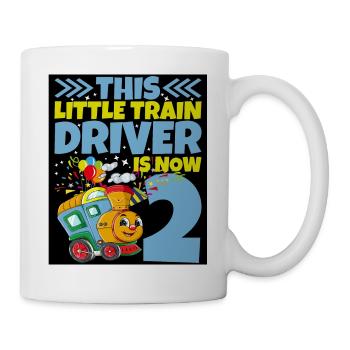2ème anniversaire ce petit conducteur de train a maintenant 2 ans - Mug blanc - blanc - Droite