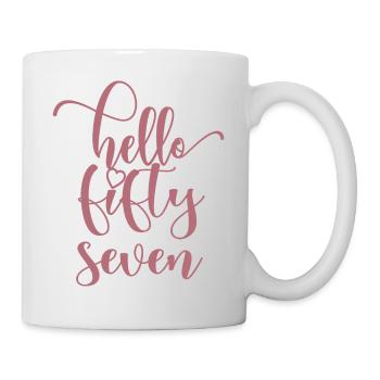 Hello Fifty Seven Cute 57 Years Old Birthday - Mug - white - Right