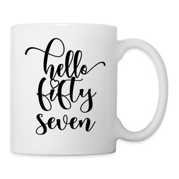 Hello Fifty Seven Cute 57 Years Old Birthday - Mug - white - Right