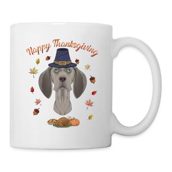 Joyeux Thanksgiving I Dog Lover I Weimaraner - Mug blanc - blanc - Droite