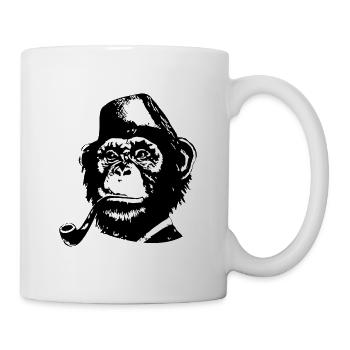 Affe - Tasse - Weiß - Rechts