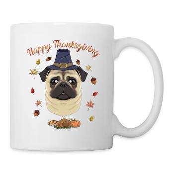 Happy Thanksgiving I Dog Lover I Pug - Mug - white - Right