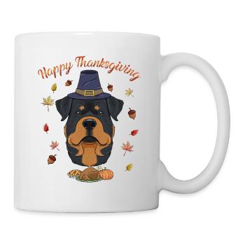 Joyeux Thanksgiving I Amoureux des chiens I Rottweiler - Mug blanc - blanc - Droite