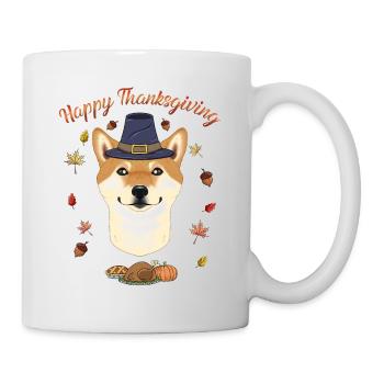 Joyeux Thanksgiving I Amoureux des chiens I Shiba Inu - Mug blanc - blanc - Droite