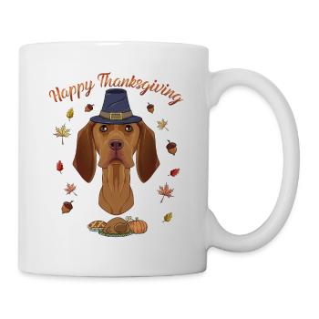 Joyeux Thanksgiving I Dog Lover I Vizsla - Mug blanc - blanc - Droite