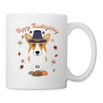 Happy Thanksgiving I Dog Lover I Welsh Corgi - Mug - white - Right