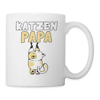 Katzen Papa Tiermotiv Katze - Tasse - Weiß - Rechts