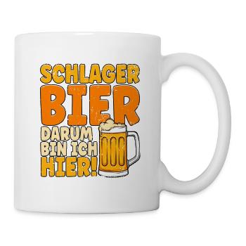 Schlagerparty Schlager Bier - Tasse - Weiß - Rechts