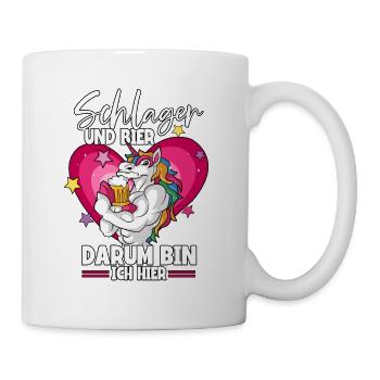 Schlagerparty Schlager und Bier darum bin ich hier - Tasse - Weiß - Rechts