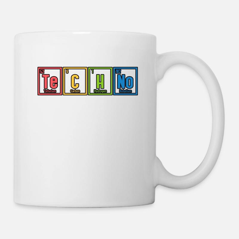 Tableau périodique Rave Techno - Mug blanc - blanc