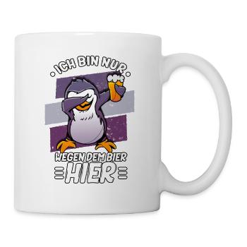 Ich bin nur wegen dem Bier hier Bier - Tasse - Weiß - Rechts