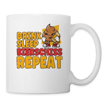 Drink Sleep Bierschiss Repeat Bier - Tasse - Weiß - Rechts