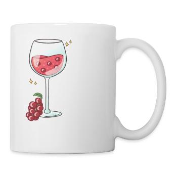 Weintrauben Weinglas Alkohol - Tasse - Weiß - Rechts