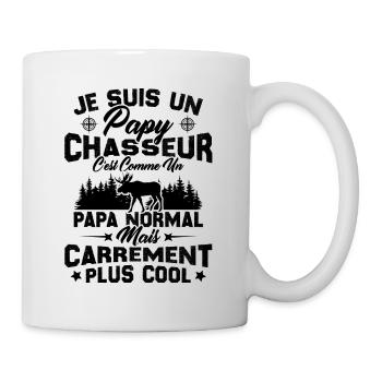 Papy chasseur comme papy normal mais plus cool - Mug blanc - blanc - Droite