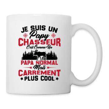 Papy chasseur comme papy normal mais plus cool - Mug blanc - blanc - Droite