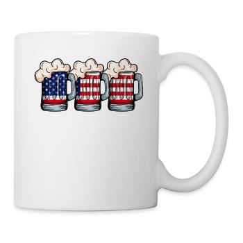 USA Flag Beers Independence Day - Tasse - Weiß - Rechts