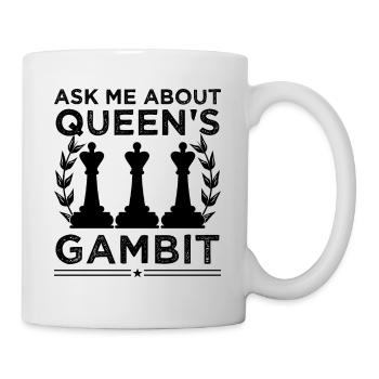 Ask Me About Queen's Gambit Chess Opening - Mug - white - Right