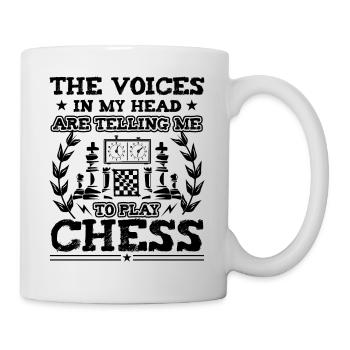 Les voix dans ma tête me disent de jouer aux échecs - Mug blanc - blanc - Droite