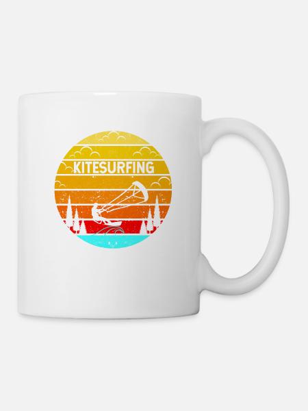Drôle kitesurf Kiteboarding Kiteboarder - Mug blanc - blanc