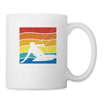 Flügel Foiling Kitesurfen Kiteboarding Retro - Tasse - Weiß - Rechts