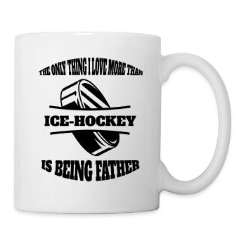 Eishockey Vater Wintersport Papa Eishockeyteam Dad - Tasse - Weiß - Rechts