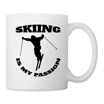 Skifahrer Skifahren Weihnachten Ski Wintersport - Tasse - Weiß - Rechts