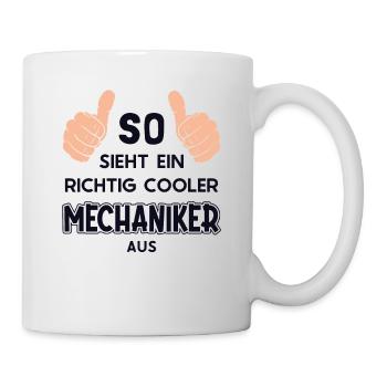 So sieht ein cooler Mechaniker aus Meister Kfz - Tasse - Weiß - Rechts