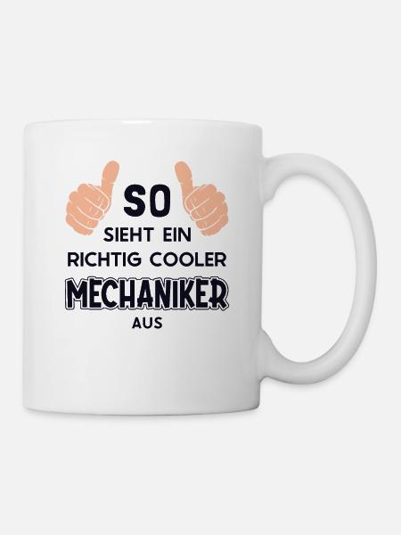 So sieht ein cooler Mechaniker aus Meister Kfz - Tasse - Weiß