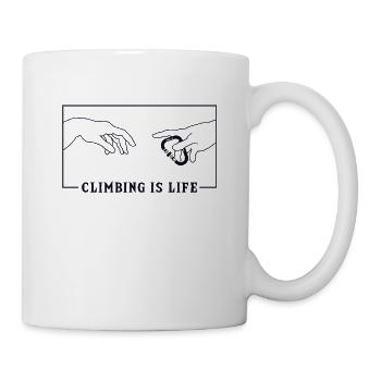 Michelangelo Création d'Adam Escalade Escaladeurs - Mug blanc - blanc - Droite