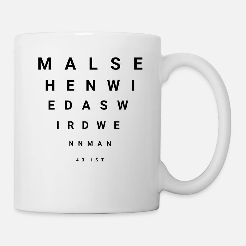 43. Geburtstag 43 Jahre Geschenk Sehtest - Tasse - Weiß