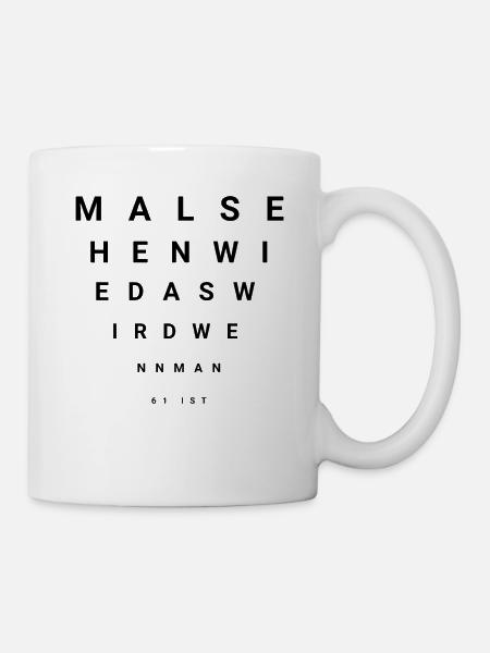 61. Geburtstag 61 Jahre Geschenk Sehtest - Tasse - Weiß